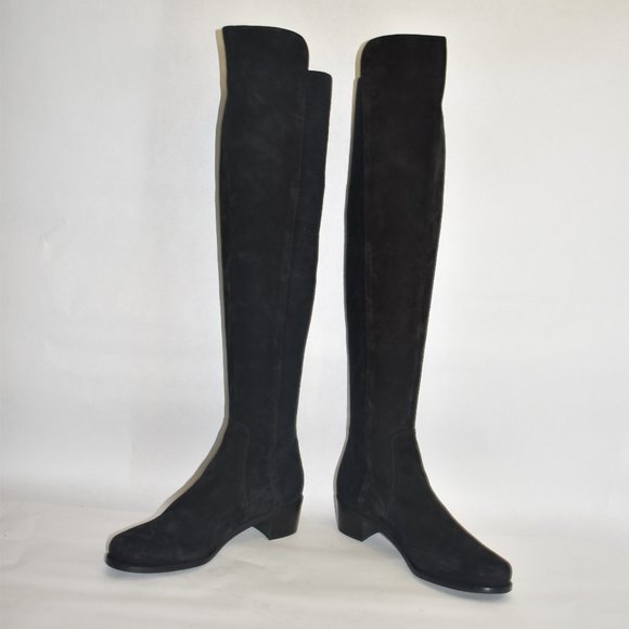 STUART WEITZMAN 'Reserve' 5050 Over the Knee Boot SUEDE BLACK 9 (P12) - Picture 5 of 10
